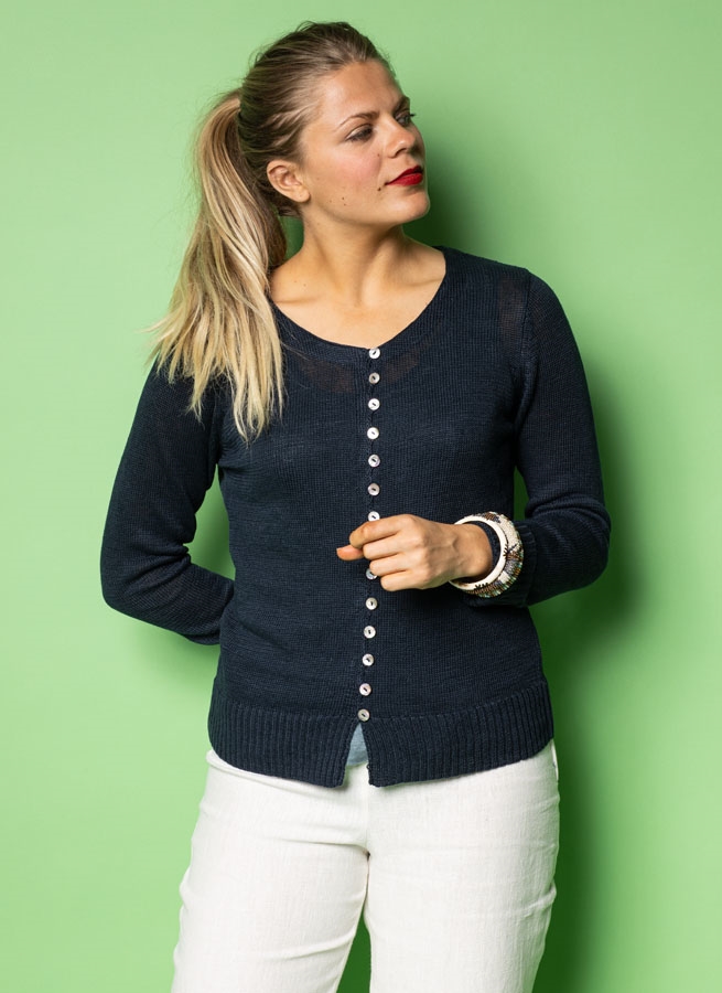 black linen cardigan