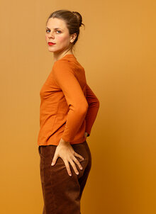 Bianca-trikatopp-orange-Cognac-2