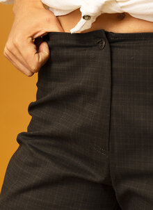 Rutig, smårutig smal byxa i stretch. K&US Kandus Svensk design Stockholm