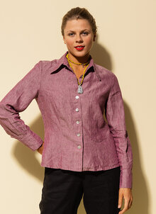 Rosa melerad klassisk linneskjorta. K&US hållbart mode