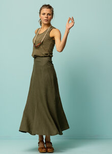 Ebba-lang-klockad-linnekjol.-Bark-khaki-gron-4.jpg