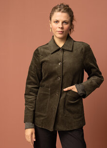 Grön manchesterjacka i workwear stil. K&US Kandus jacka manchester dam