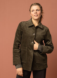 Grön manchesterjacka i workwear stil. K&US Kandus jacka manchester dam