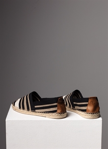 Espadrillos tyg randig sv,beige bak