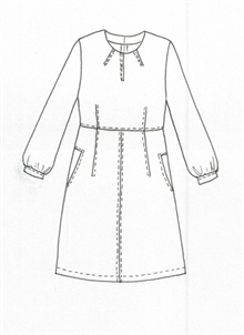 Estri linneklänning plaggskiss