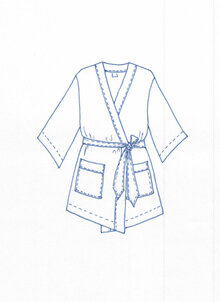 Gail-kimono utanpåfickor plaggskiss