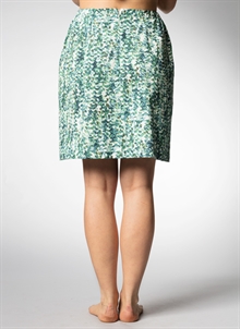 Mönstrad kjol i ekologisk bomull. Grön, blå, vit.
