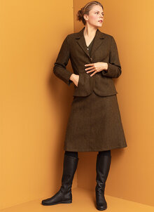 Juliette-kjol--Fiolina-kavaj-Tweed-morkgron-oliv-6