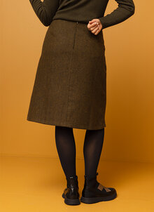 Juliette-kjol-Tweed-morkgron-oliv-2