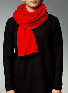 K&US Sammetssjal, röd, klarröd. Röd sjal, röd halsduk, fest sjal, unik sjal